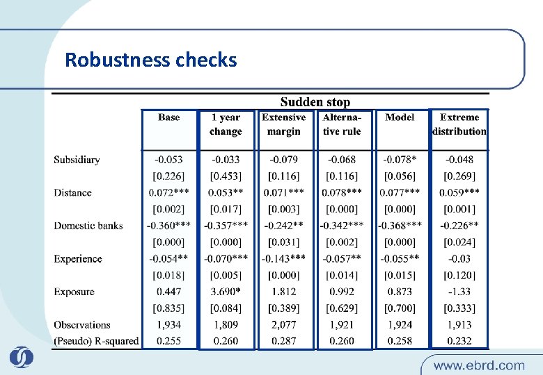 Robustness checks 