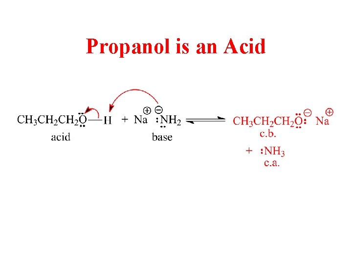 Propanol is an Acid 
