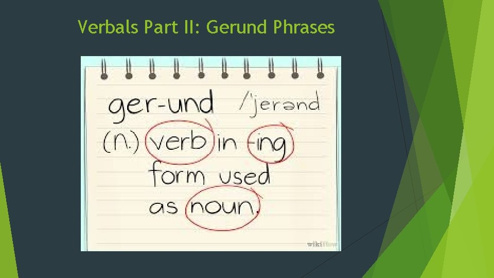 Verbals Part II: Gerund Phrases 