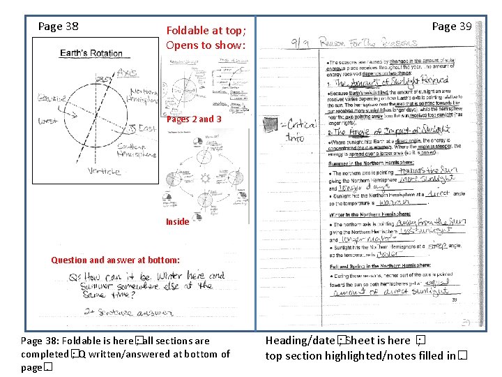 Page 38 Foldable at top; Opens to show: Page 39 Pages 2 and 3