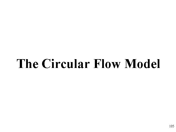 The Circular Flow Model 105 