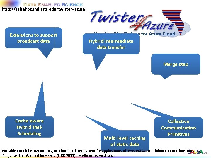 http: //salsahpc. indiana. edu/twister 4 azure Extensions to support broadcast data Iterative Map. Reduce