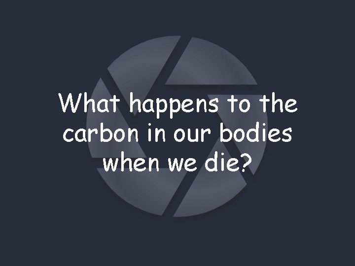 What happens to the carbon in our bodies when we die? 