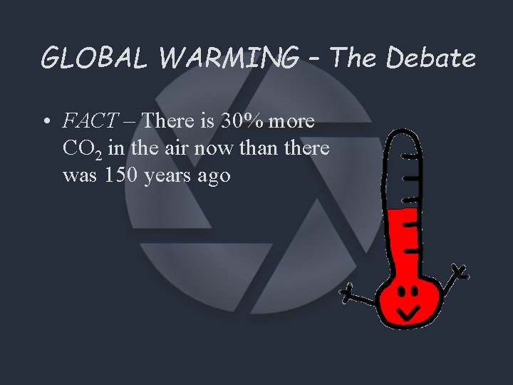 GLOBAL WARMING – The Debate • FACT – There is 30% more CO 2