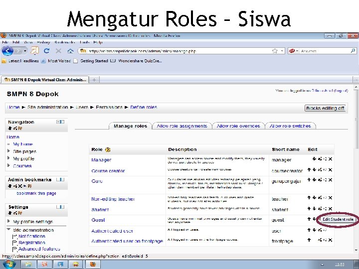 Mengatur Roles – Siswa 