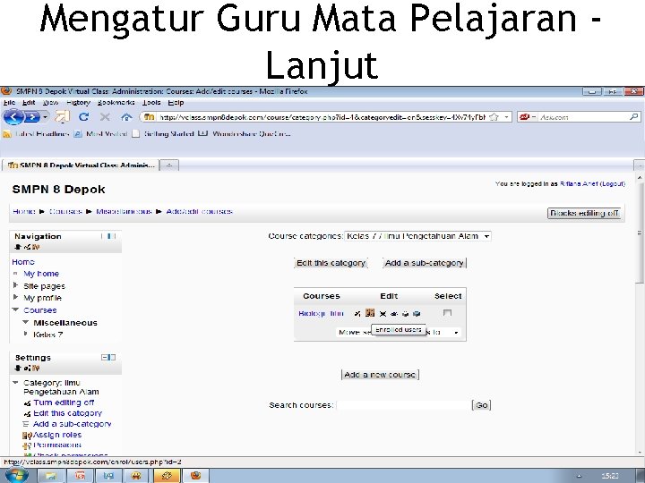 Mengatur Guru Mata Pelajaran Lanjut 