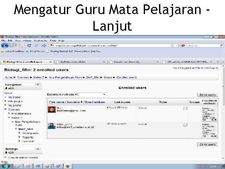 Mengatur Guru Mata Pelajaran Lanjut 