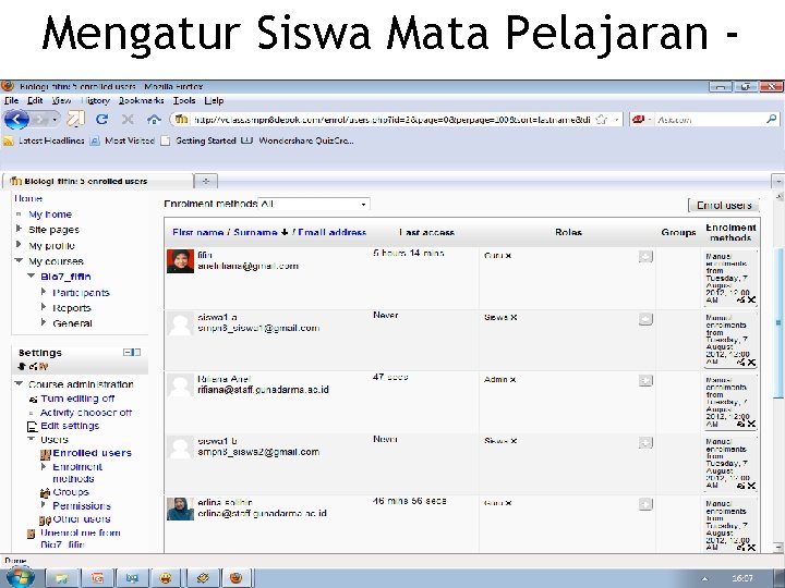 Mengatur Siswa Mata Pelajaran - 