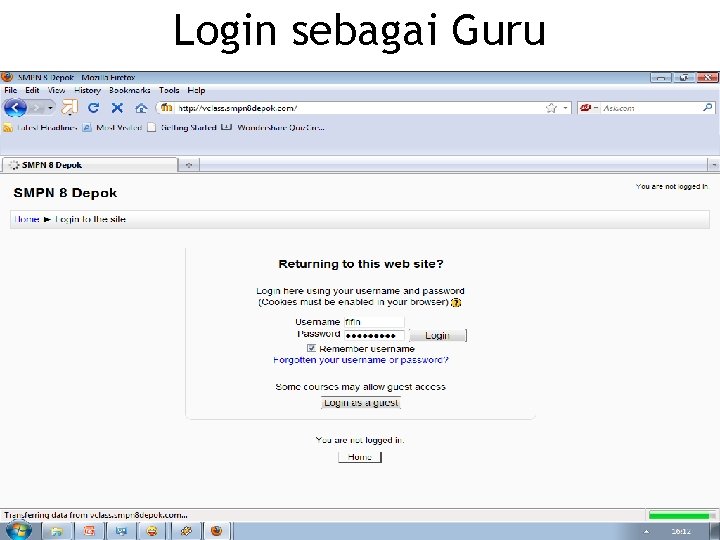 Login sebagai Guru 