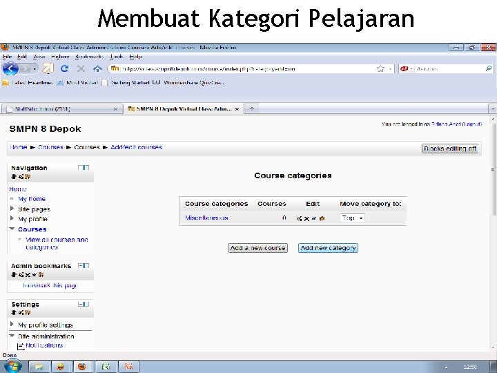 Membuat Kategori Pelajaran 