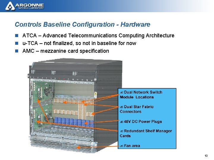 Controls Baseline Configuration - Hardware n ATCA – Advanced Telecommunications Computing Architecture n u-TCA