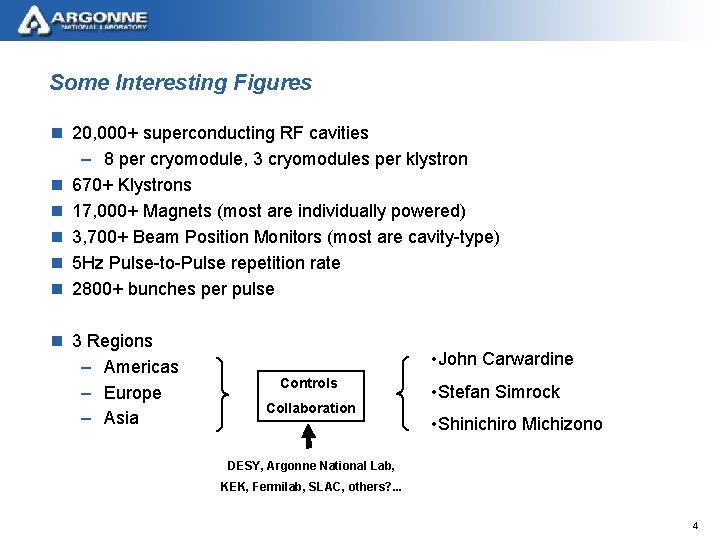 Some Interesting Figures n 20, 000+ superconducting RF cavities – 8 per cryomodule, 3