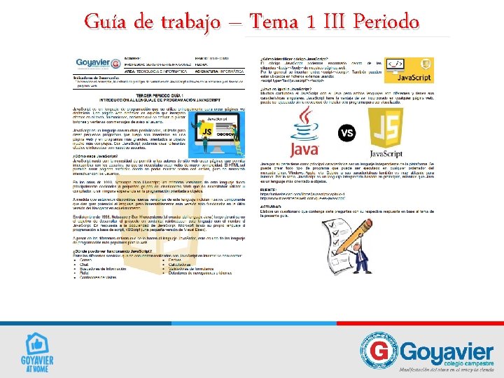 Guía de trabajo – Tema 1 III Periodo Guía de trabajo – Tema 1 III Periodo