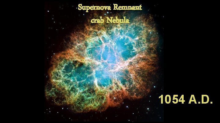 Supernova Remnant crab Nebula 1054 A. D. 