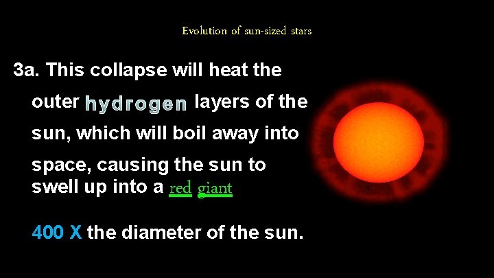Evolution of sun-sized stars 3 a. This collapse will heat the outer layers of