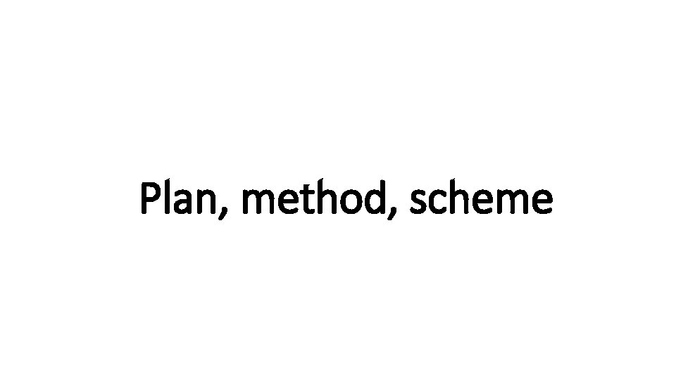 Plan, Indecisive method, scheme 