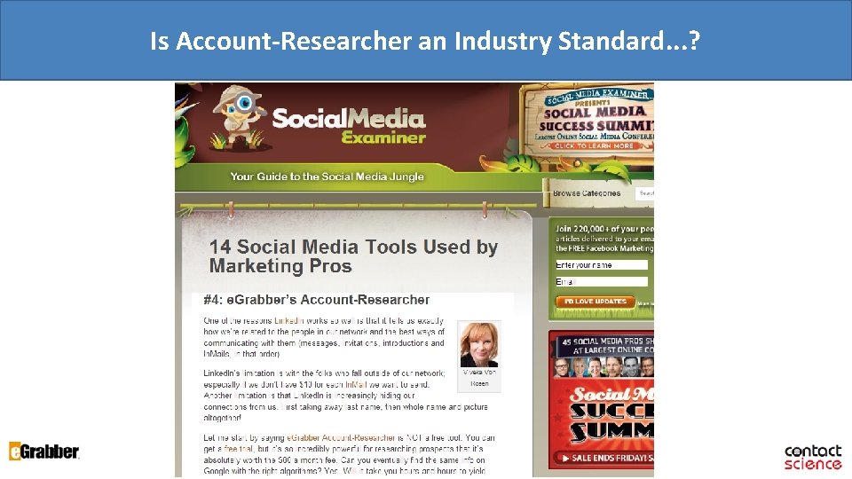 Is Account-Researcher an Industry Standard. . . ? 