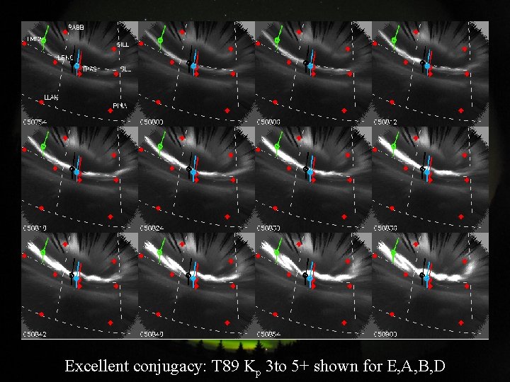 Excellent conjugacy: T 89 Kp 3 to 5+ shown for E, A, B, D