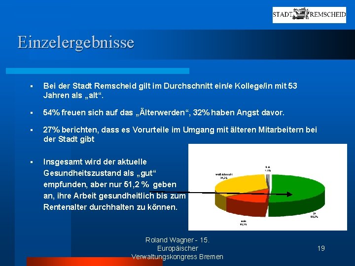 Einzelergebnisse § Bei der Stadt Remscheid gilt im Durchschnitt ein/e Kollege/in mit 53 Jahren