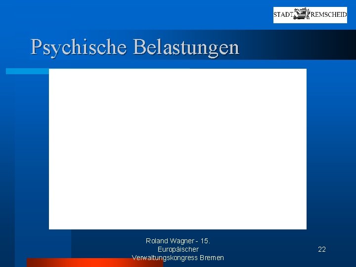 Psychische Belastungen Roland Wagner - 15. Europäischer Verwaltungskongress Bremen 22 