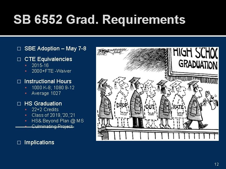 SB 6552 Grad. Requirements � SBE Adoption – May 7 -8 � CTE Equivalencies