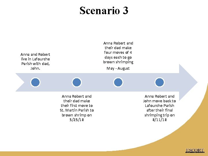 Scenario 3 Anna Robert and their dad make four moves of 4 days each