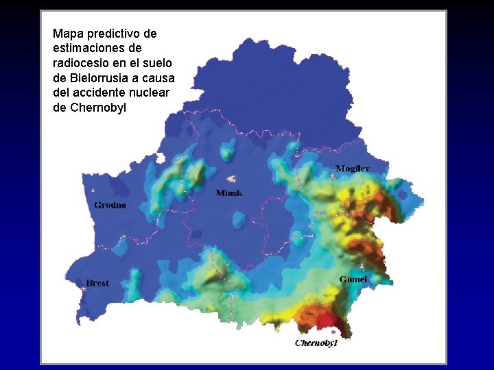 Mapa predictivo de estimaciones de radiocesio en el suelo de Bielorrusia a causa del