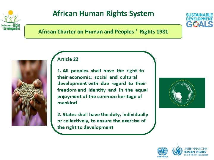 African Human Rights System African Charter on Human and Peoples ’ Rights 1981 Article