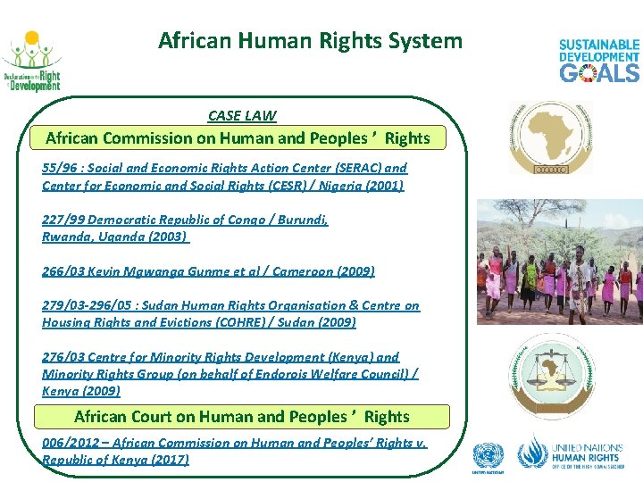 African System Human and Peoples’ Rights African on Human Rights System CASE LAW African