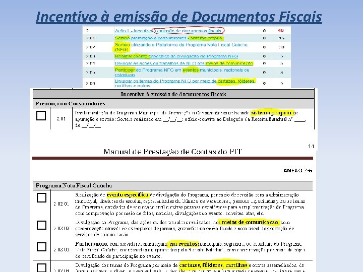 Incentivo à emissão de Documentos Fiscais 