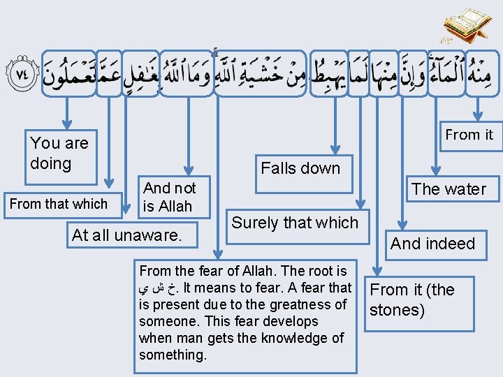 From it You are doing From that which Falls down And not is Allah