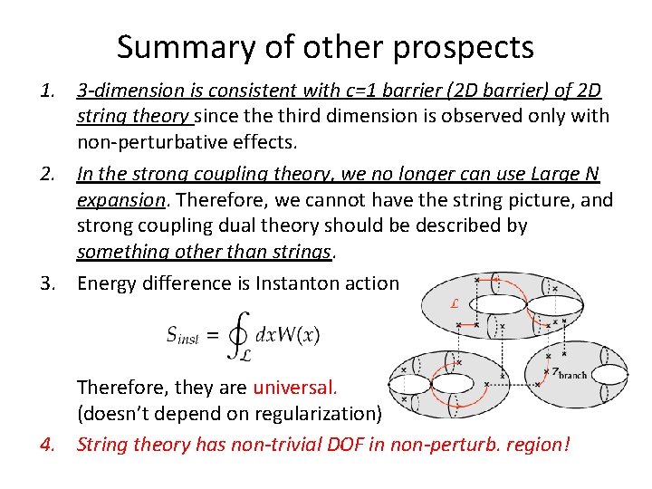 Summary of other prospects 1. 3 -dimension is consistent with c=1 barrier (2 D