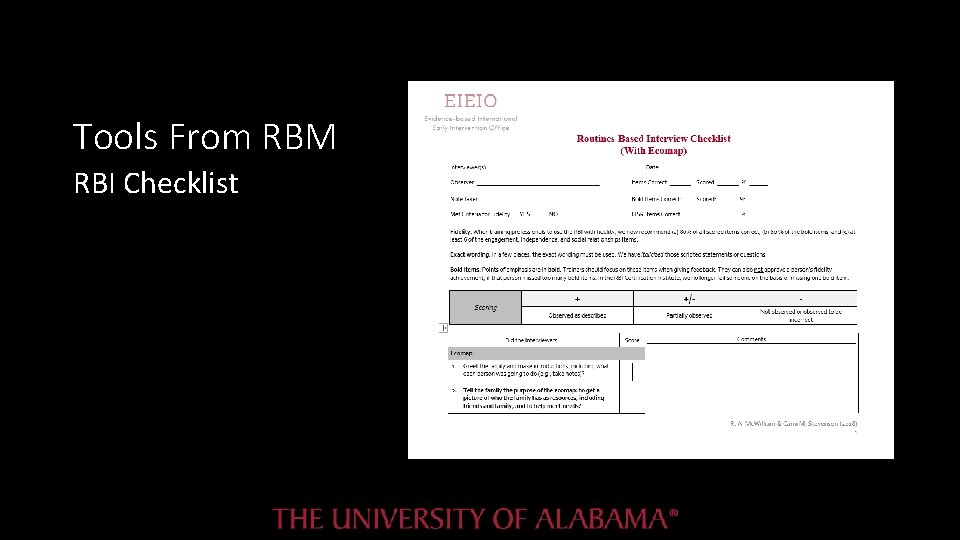 Tools From RBM RBI Checklist Tools From RBM RBI Checklist