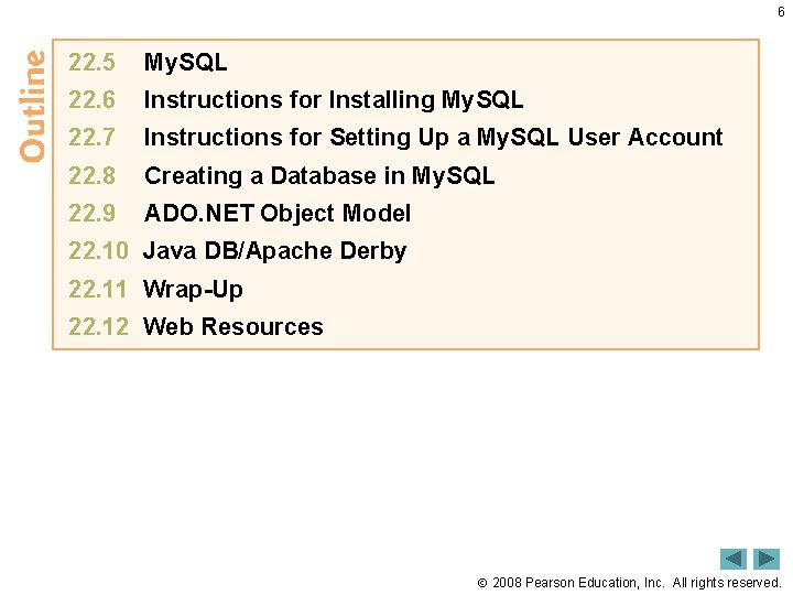 6 22. 5 My. SQL 22. 6 Instructions for Installing My. SQL 22. 7