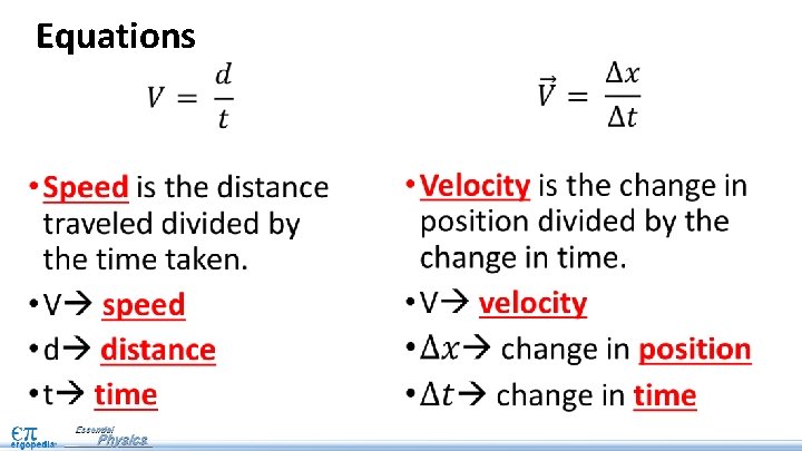 Equations • • 