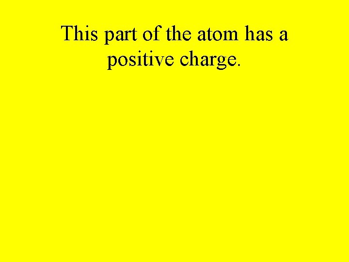 This part of the atom has a positive charge. 