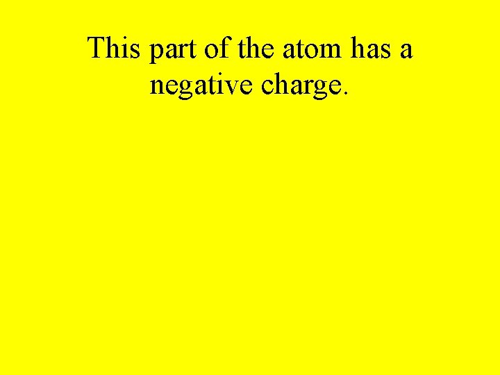 This part of the atom has a negative charge. 
