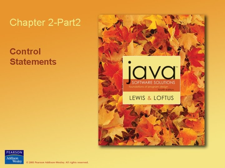 Chapter 2 -Part 2 Control Statements 