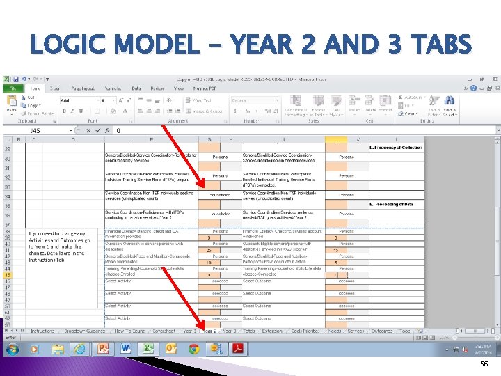 LOGIC MODEL - YEAR 2 AND 3 TABS 56 