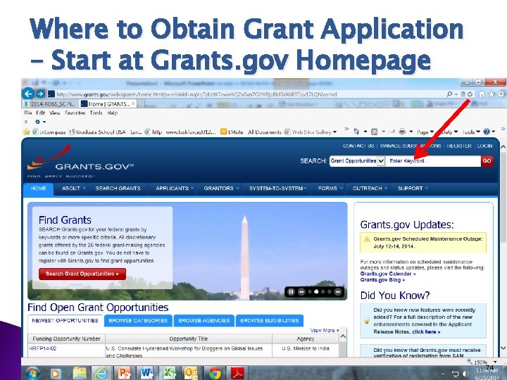 Where to Obtain Grant Application – Start at Grants. gov Homepage 74 