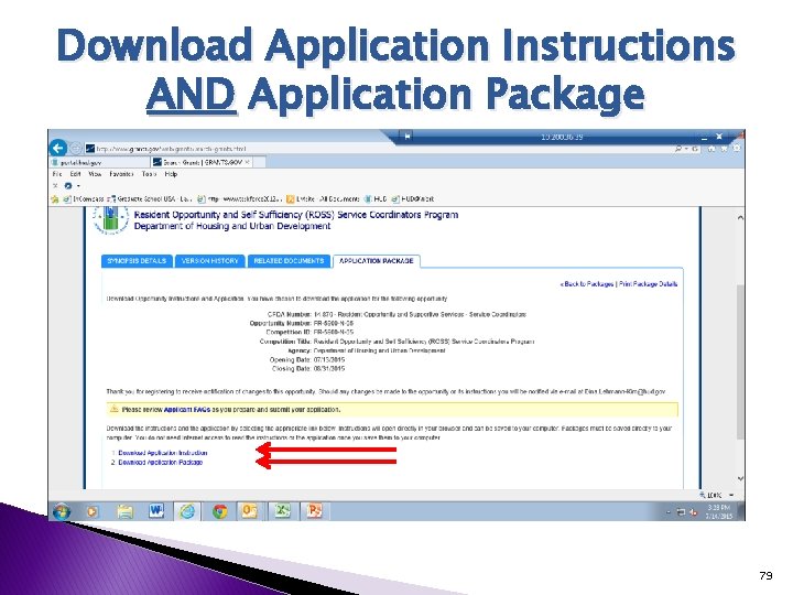 Download Application Instructions AND Application Package 79 