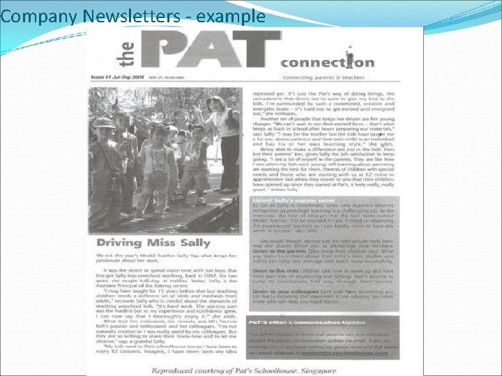 Company Newsletters - example 