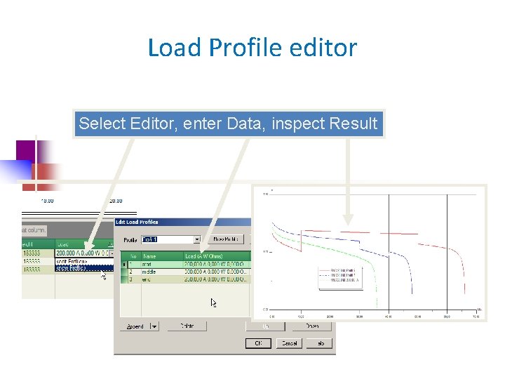 Load Profile editor Select Editor, enter Data, inspect Result 