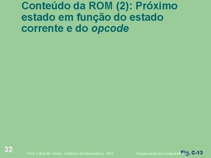 Conteúdo da ROM (2): Próximo estado em função do estado corrente e do opcode