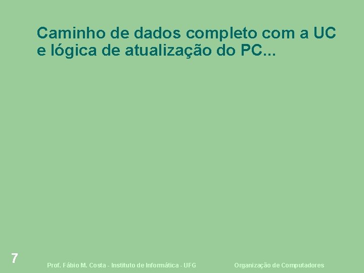 Caminho de dados completo com a UC e lógica de atualização do PC. .