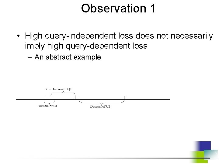 Observation 1 • High query-independent loss does not necessarily imply high query-dependent loss –