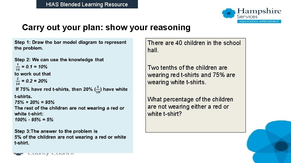 HIAS Blended Learning Resource Carry out your plan: show your reasoning There are 40