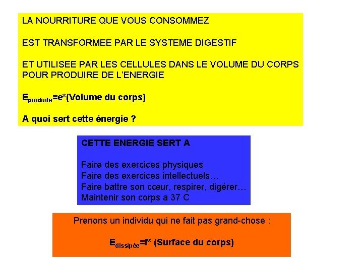 LA NOURRITURE QUE VOUS CONSOMMEZ EST TRANSFORMEE PAR LE SYSTEME DIGESTIF ET UTILISEE PAR