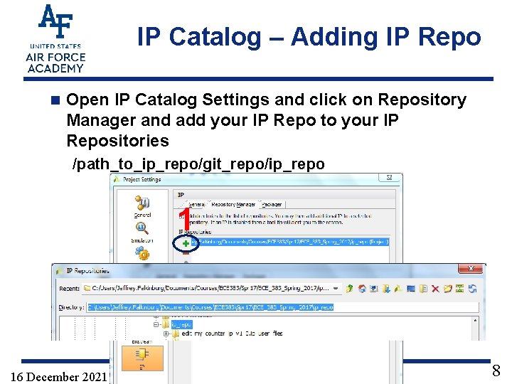 IP Catalog – Adding IP Repo n Open IP Catalog Settings and click on