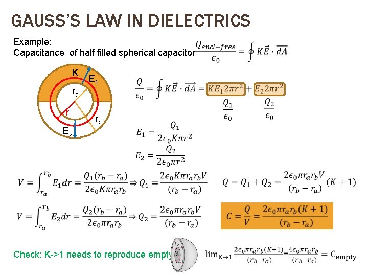 Dielectrics Experiment Place dielectrics between plates of capacitor
